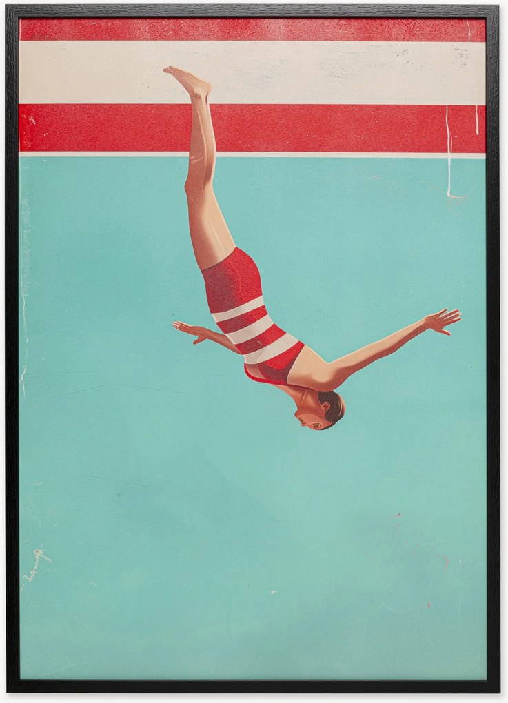 Stampa digitale incorniciata Jumping Girl Down