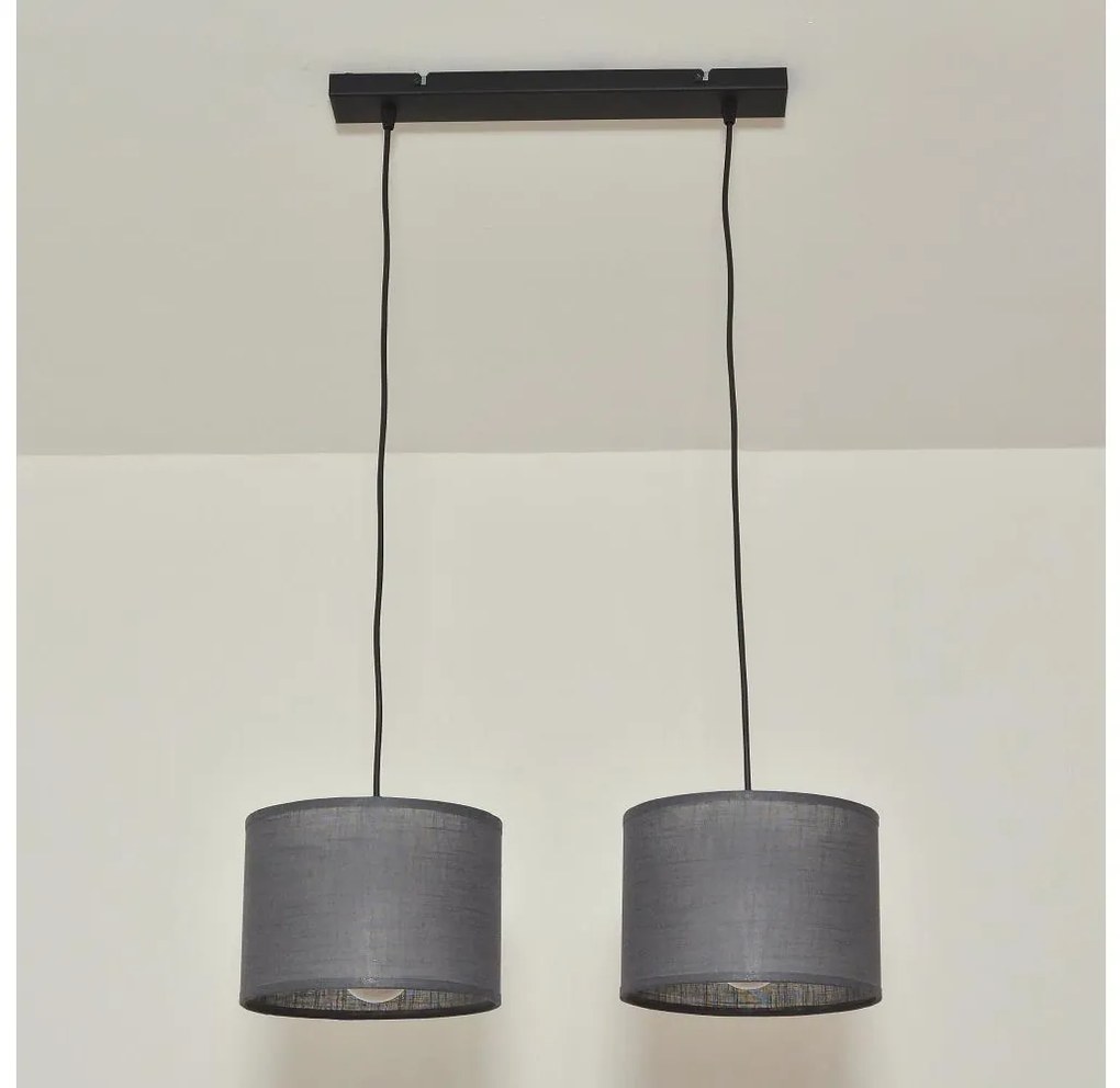 Lampadario a cavo ALBA 2xE27/15W/230V grigio