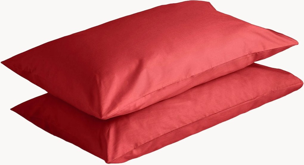 Set di 2 federe in percalle di cotone Coral