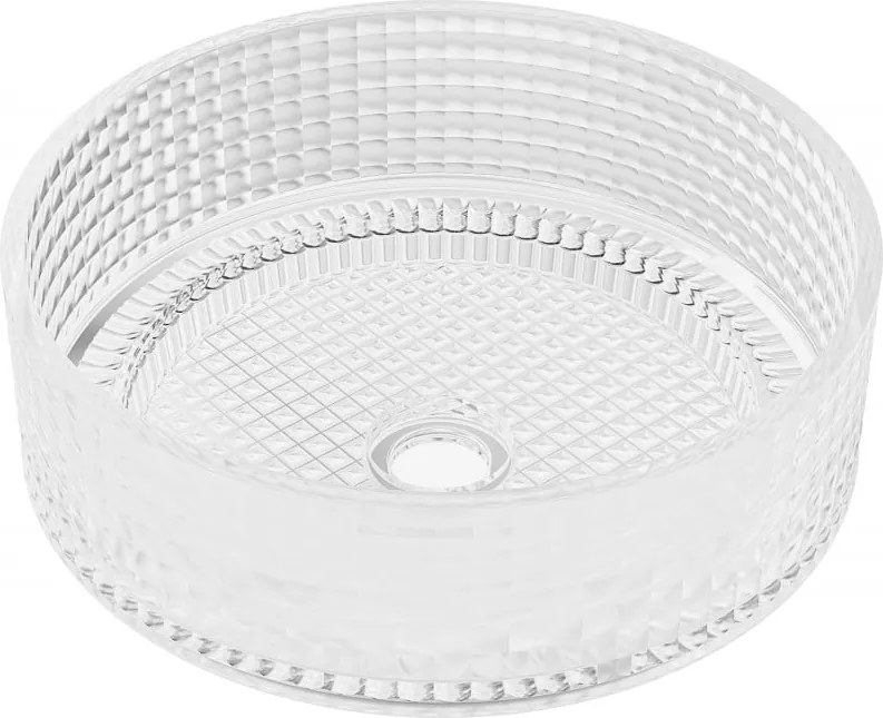 Mexen Lira lavabo in vetro da appoggio 37 x 37 cm, trasparente - 24053700