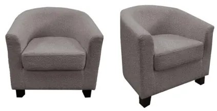 Poltrona Maja 70x63x68 Cm In Tessuto Boucle Grigio Chiaro