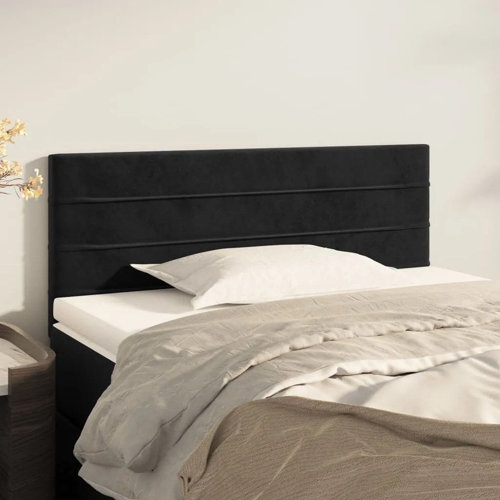 Testiera Nera 80x5x78/88 Cm İn Velluto /