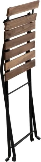 Set Bistrot Pieghevole In Legno Tavolo 54x55 Con 2 Sedie Donald Acacia