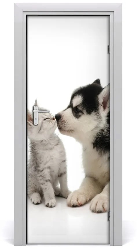 Sticker porta Cane e gatto 95x205 cm