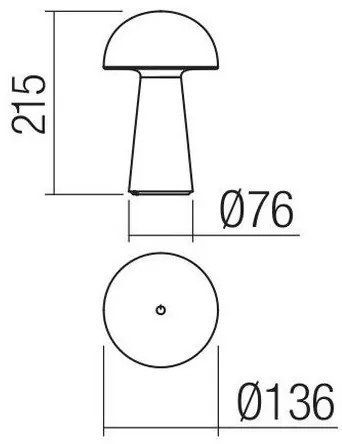 Redo 90438 - Lampada dimmerabile a LED con controllo touch KIRA, 4,7 W, 230 V, 2200 mAh, bianco