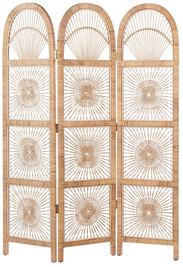 Paravento 3 pannelli rattan naturale 137 x 180 cm POMEZIA Beliani