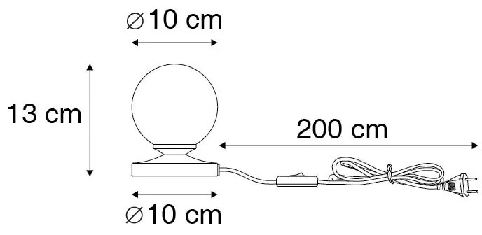 Lampada da tavolo moderna nera con vetro fumé - Athens