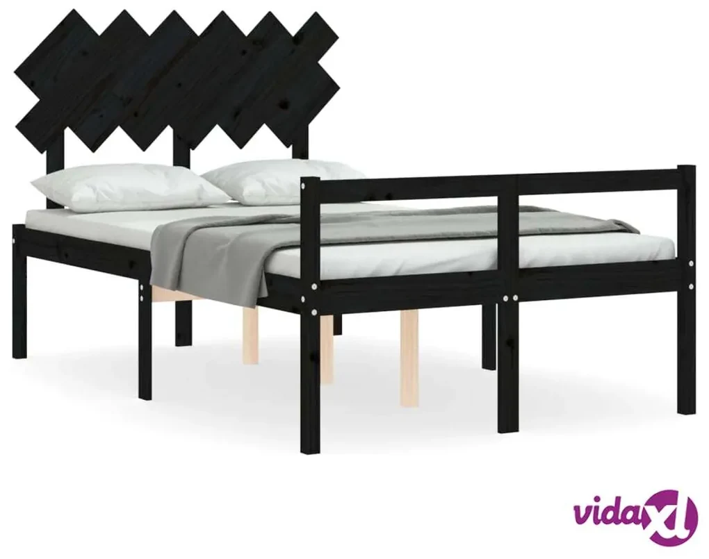 en.casa] Struttura Letto in Metallo con Testiera e Pediera 120 x 200 cm  Nero