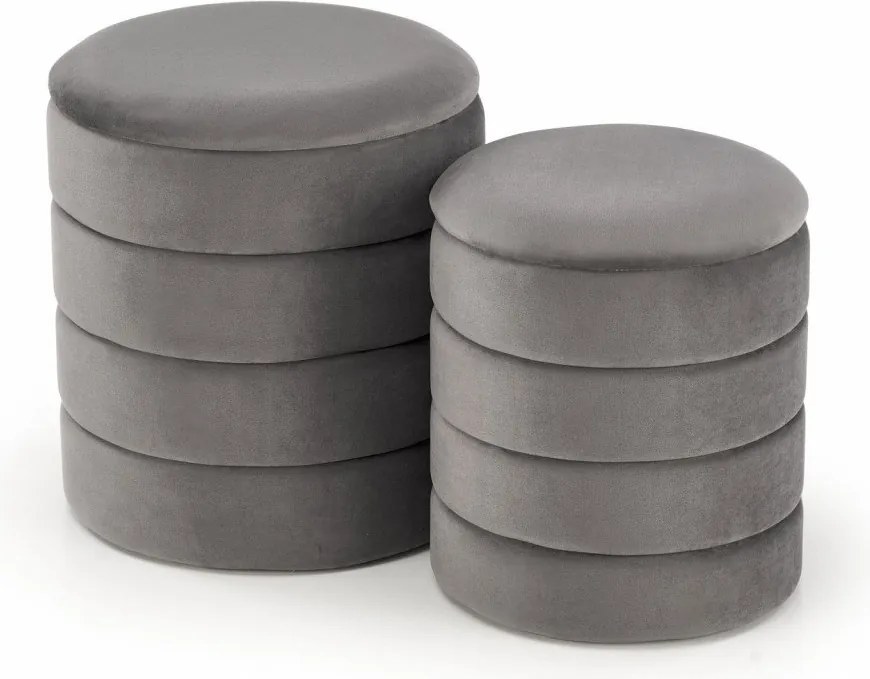 Set di 2 Pouf Pacho in grigio
