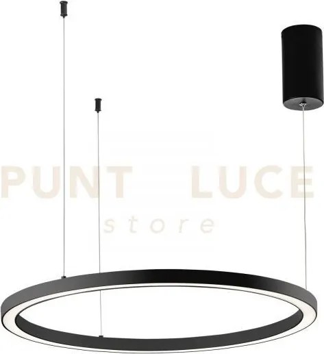 Lampadario a sospensione led hoop nera 40w 6000lm cct 3000k 4000k 6...