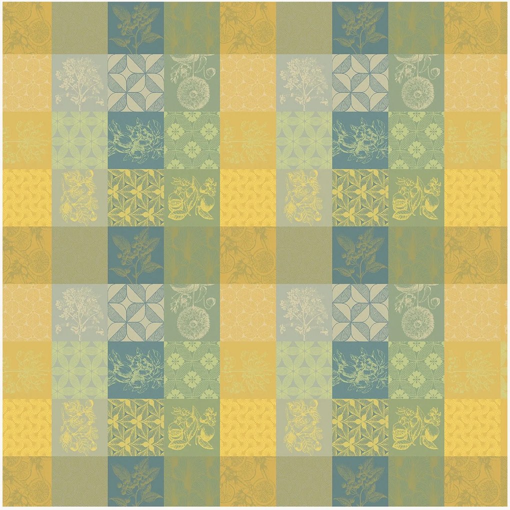 Tovaglia rotonda jacquard con rivestimento in acrilico Mille Parfums Limoni
