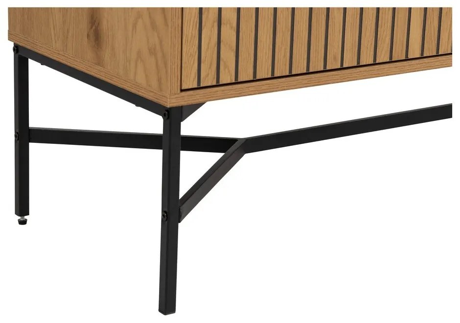 Cassettiera bassa in rovere decorato in colore naturale 180x70 cm Jaipur - Actona