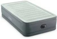 MATERASSO SINGOLO AUTOGONFIANTE INTEX AIRBED DURA-BEAM PREMAIRE I COLORE GRIGIO CHIARO E POMPA INTEGRATA, 99X191X46 CM