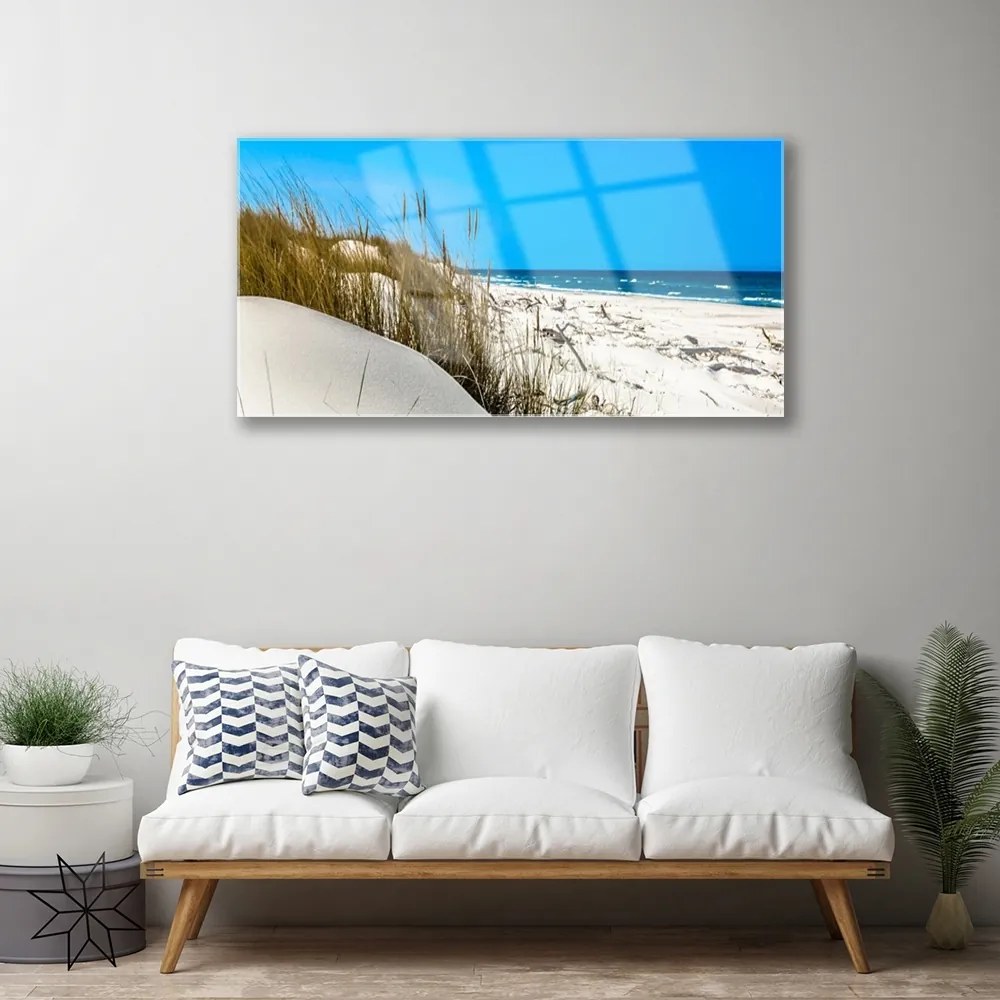 Quadro in vetro Paesaggio della spiaggia 100x50 cm