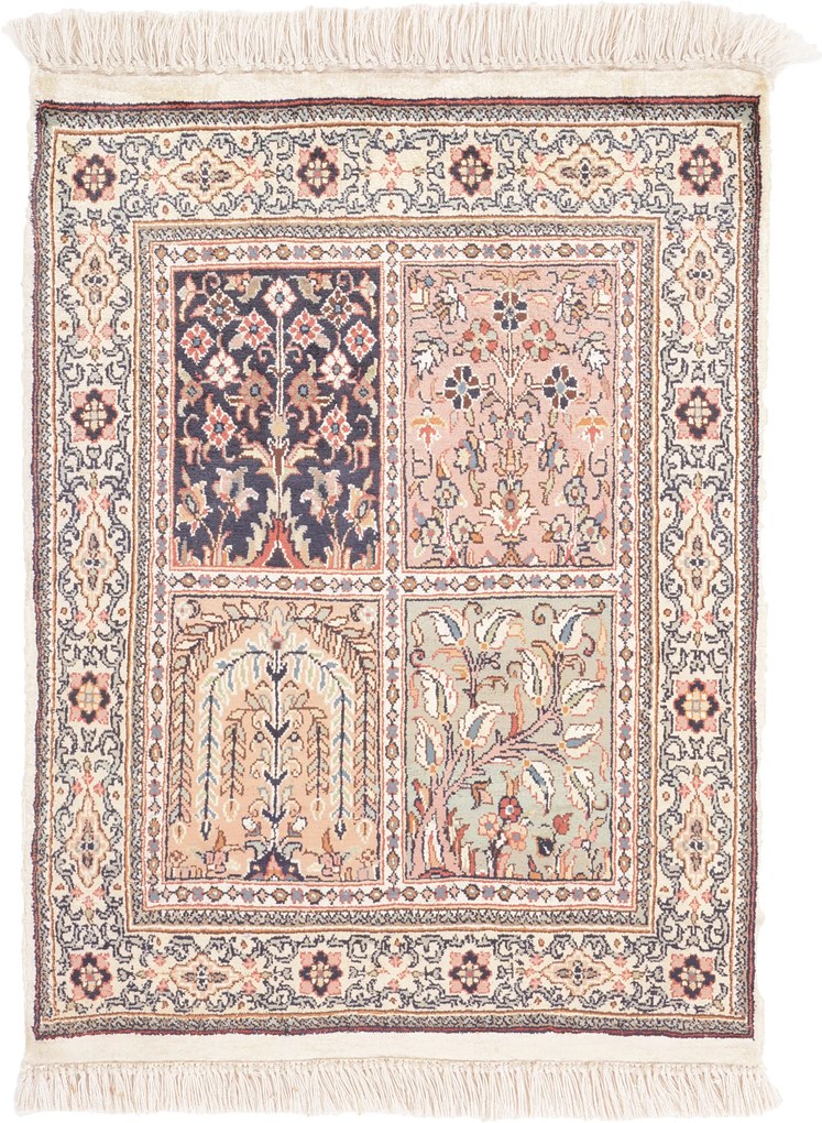Cashmere Silk Tappeto 80 x 60 (Indian) Annodato A Mano