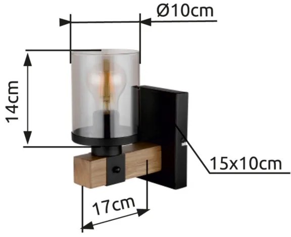 Brilagi - Lampada da parete VISTA 1xE27/60W/230V rovere