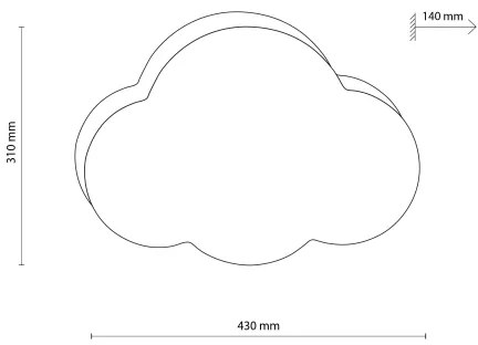 Brilagi - Plafoniera per bambini NIMBUS MINI 2xE27/15W/230V 31x43 cm bianca