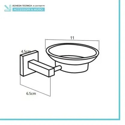 Set accessori a muro 6 pezzi in metallo cromato e viti incluse Rock