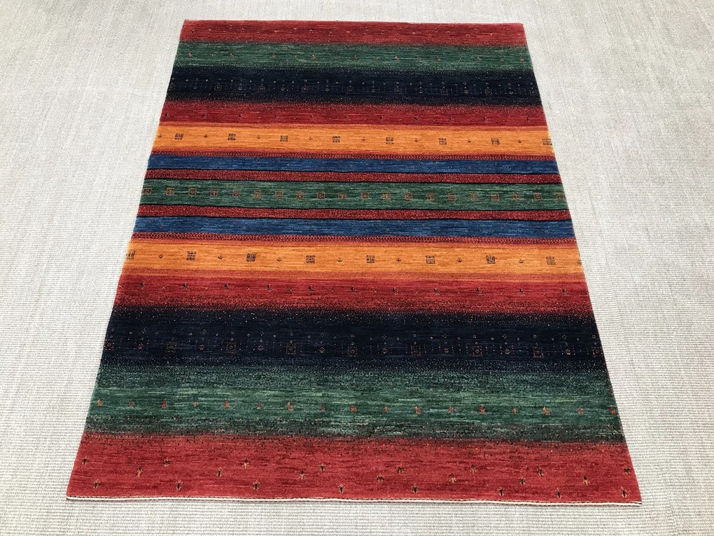 Loribaft Tappeto persiano 150x200 Verde (Iran) Annodato A Mano