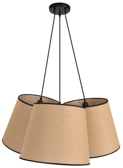 Duolla - Lampadario a sospensione con filo ROSSA 3xE27/15W/230V diametro 75 cm marrone/nero