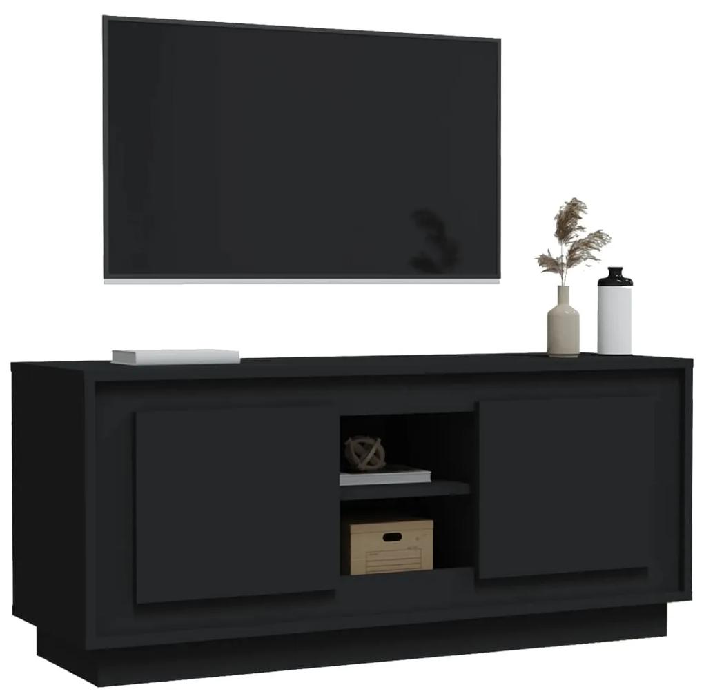 Mobile porta tv nero 102x35x45 cm in legno multistrato