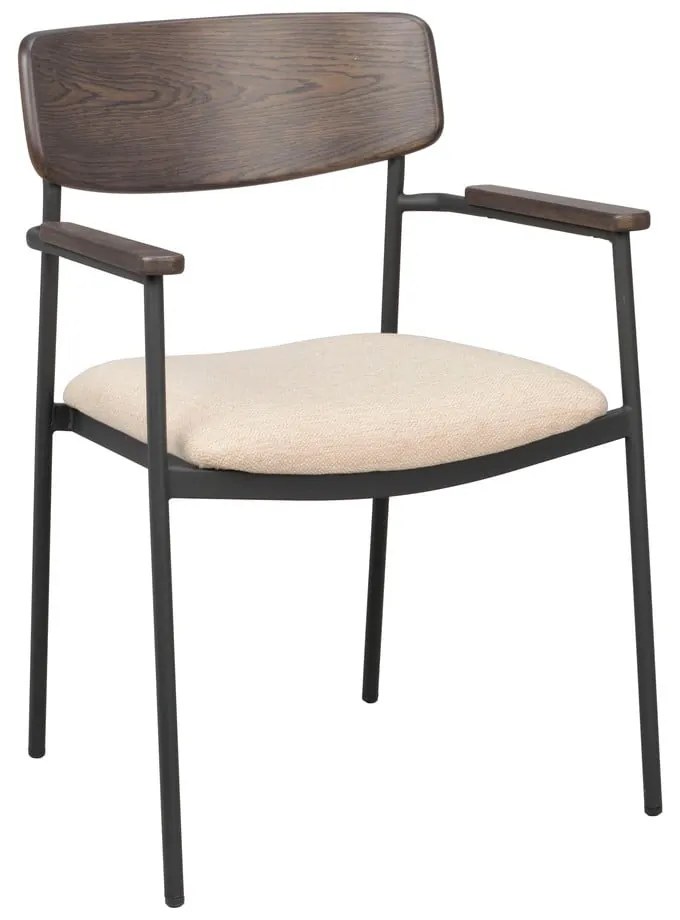 Sedie da pranzo color crema e marrone scuro in un set di 2 pezzi Maymont - Rowico