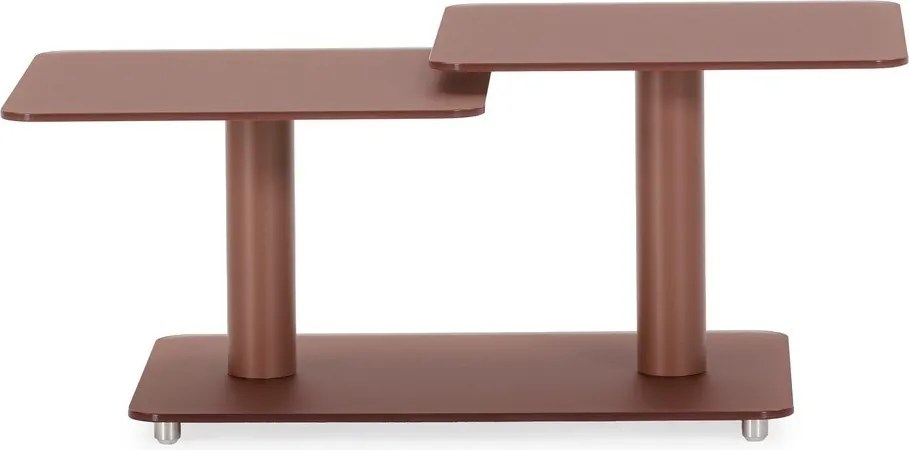 Tavolino da salotto color terracotta in vetro 54x115 cm Elvi – Marckeric