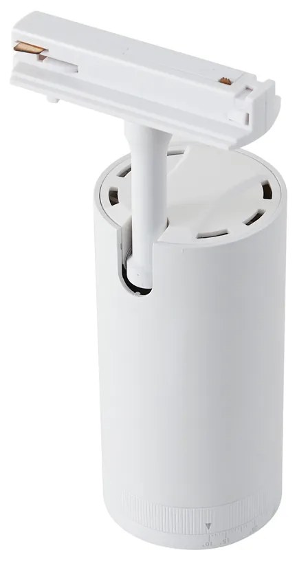 Faretto moderno bianco per sistema di illuminazione su binario monofase con LED orientabile e inclinabile - Iconic Zoom