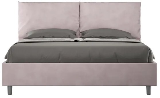 Letto matrimoniale e rete 160x200 in microfibra glicine Antea