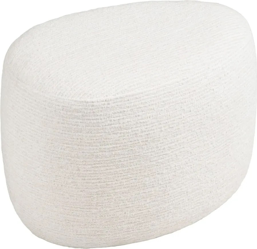 Poggiapiedi color crema con rivestimento in ciniglia Hilo – House Nordic