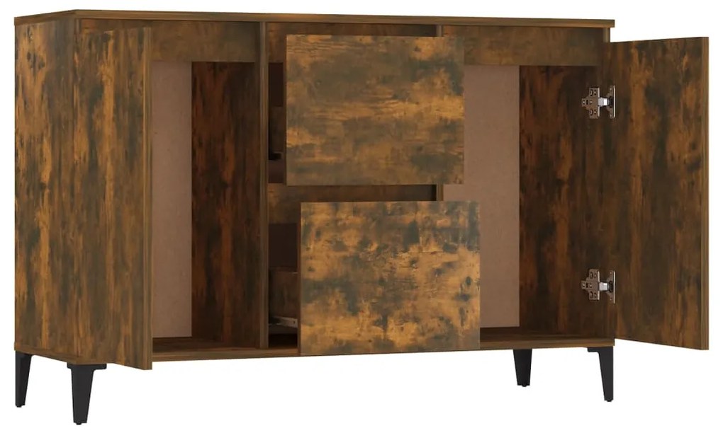 Credenza rovere fumo 104x35x70 cm in legno multistrato