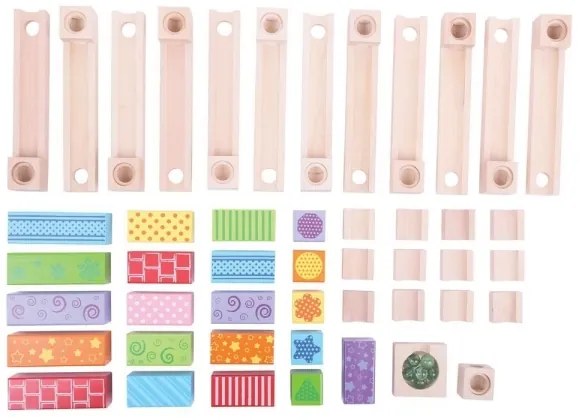 Bigjigs Toys - Pista in legno di marmo colorato