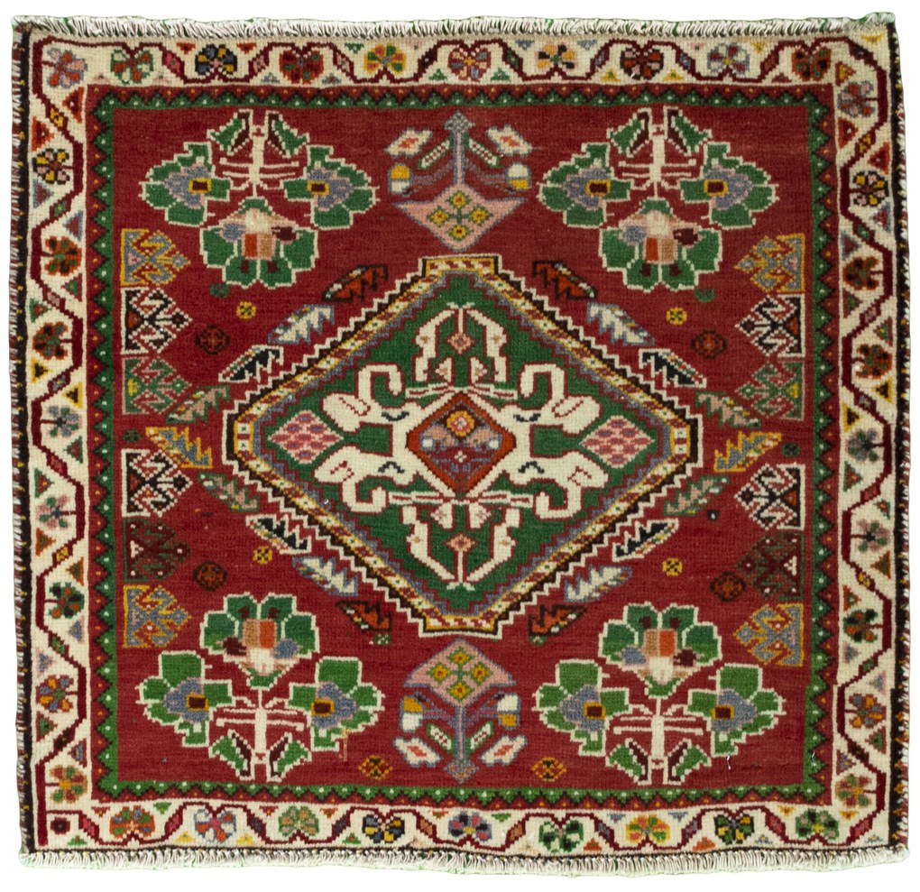 Shiraz Tappeto persiano 60x60 Rosso (Iran) Annodato A Mano
