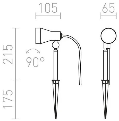 RED- Design Rendl - R10431 - Lampada da esterno DIREZZA 1xGU10/35W/230V IP54