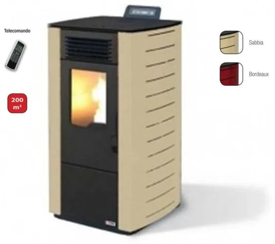 Stufa a pellet ad aria 8.8 kW con ventilazione frontale King 98 sabbia