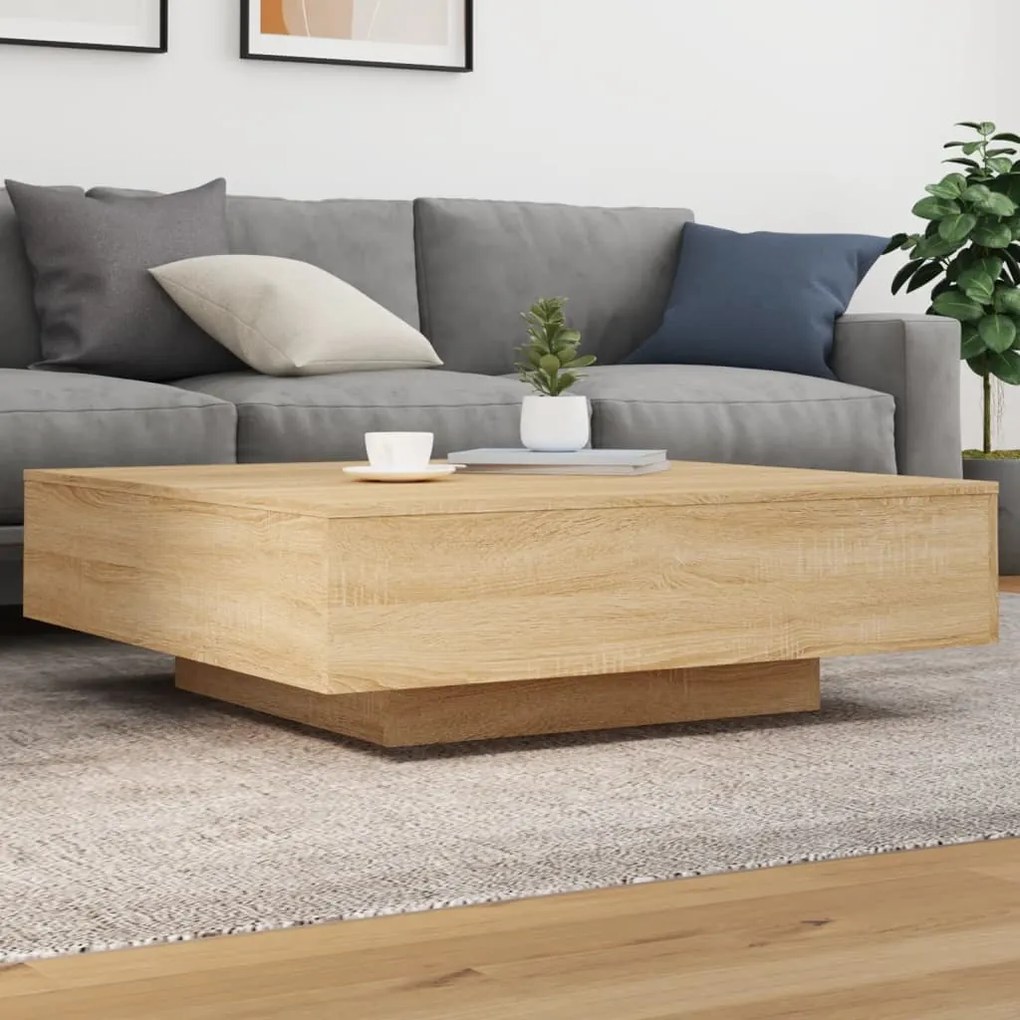 Tavolino Salotto Rovere Sonoma 100x100x31 Cm Legno Multistrato /