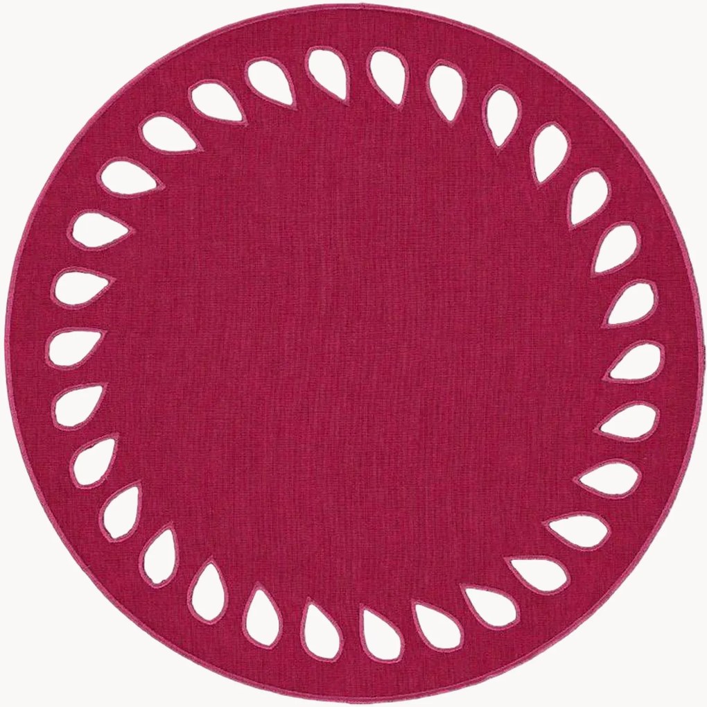 Tovaglietta americana rotonda con bordo ricamato Viseu