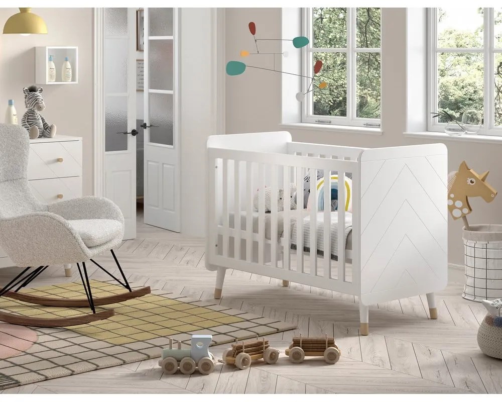 Lettino in legno di pino bianco 60x120 cm BILLY - Vipack