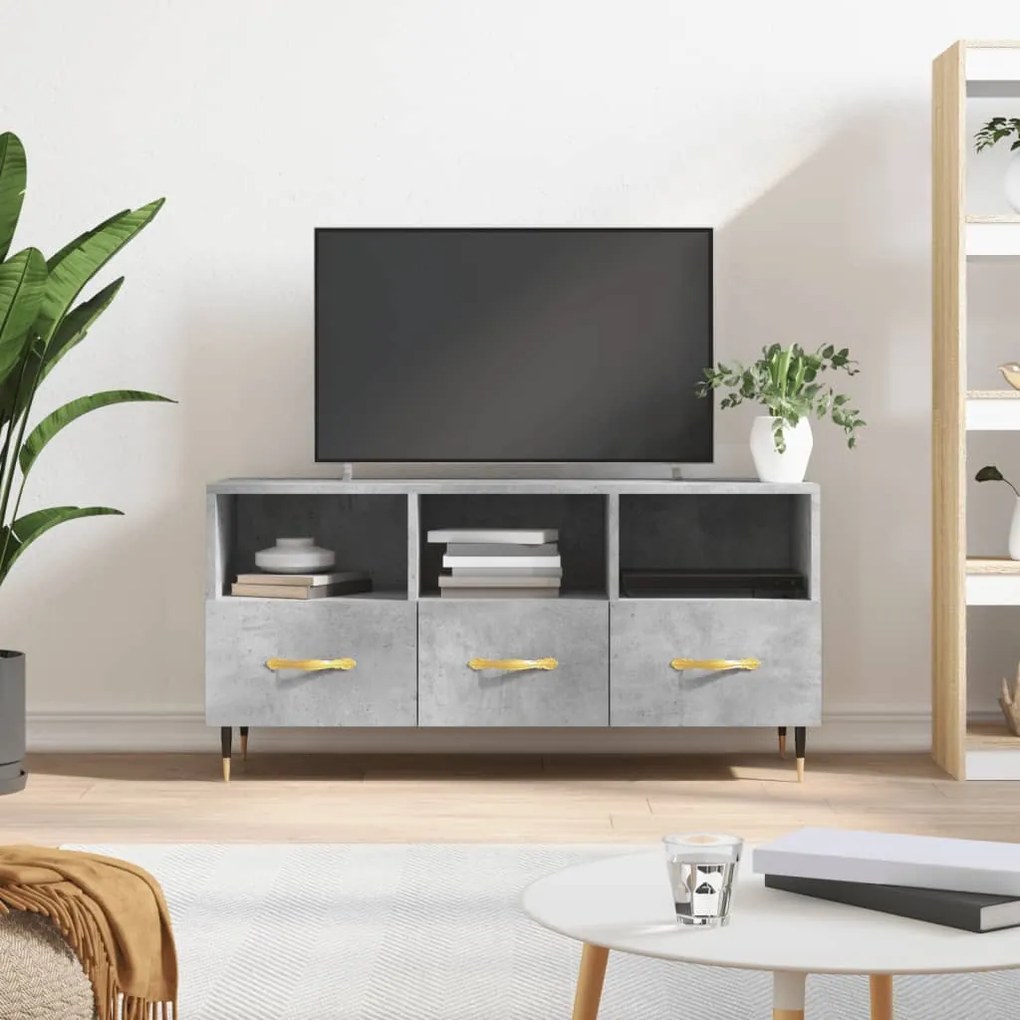 Mobile Porta Tv Grigio Cemento 102x36x50 Cm Legno Multistrato /