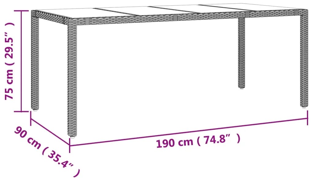 Set da Pranzo da Giardino 9 pz con Cuscini Beige in Polyrattan