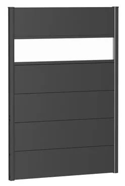 Frangivista in acciaio grigio scuro BIOHORT con vetro, grigio scuro metallizzato L 96 x H 137 cm, spessore 44 mm