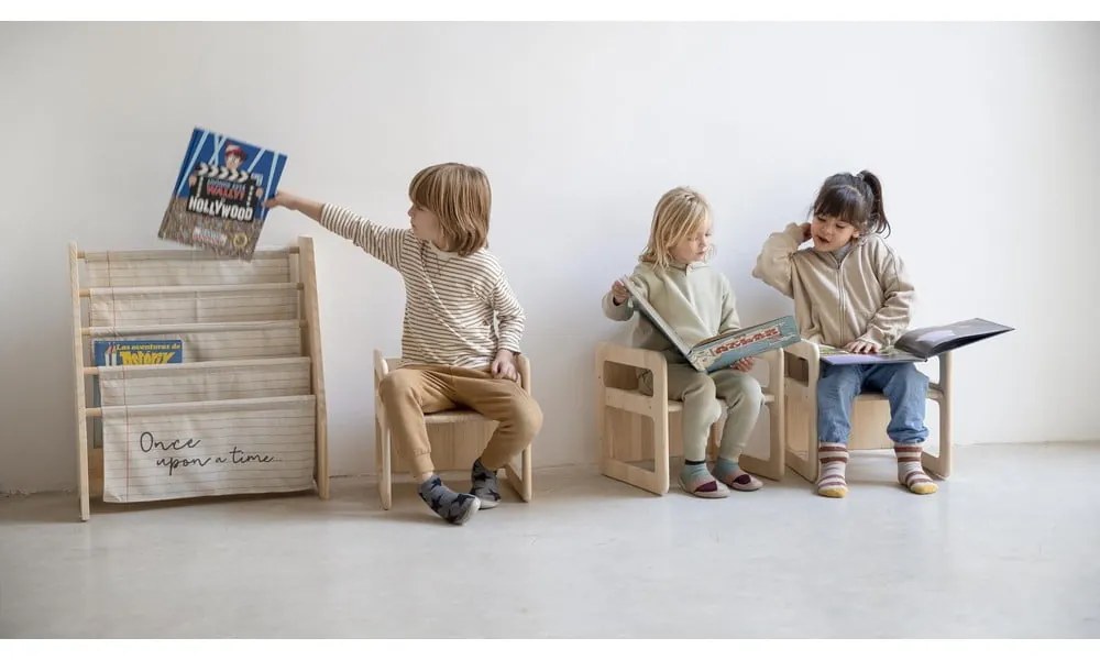 Libreria per bambini in tessuto beige 60x70 cm Once Upon a Time - Folkifreckles