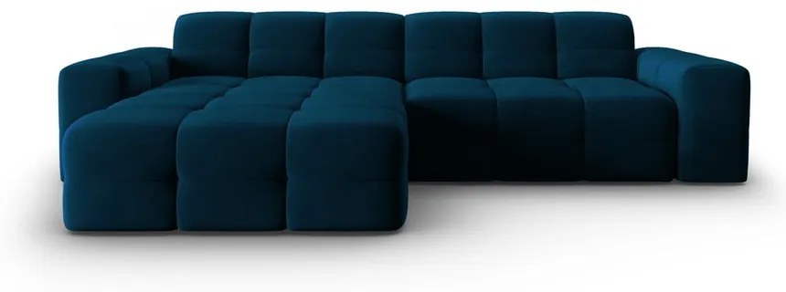 Divano angolare in velluto blu scuro (angolo sinistro) Kendal - Micadoni Home