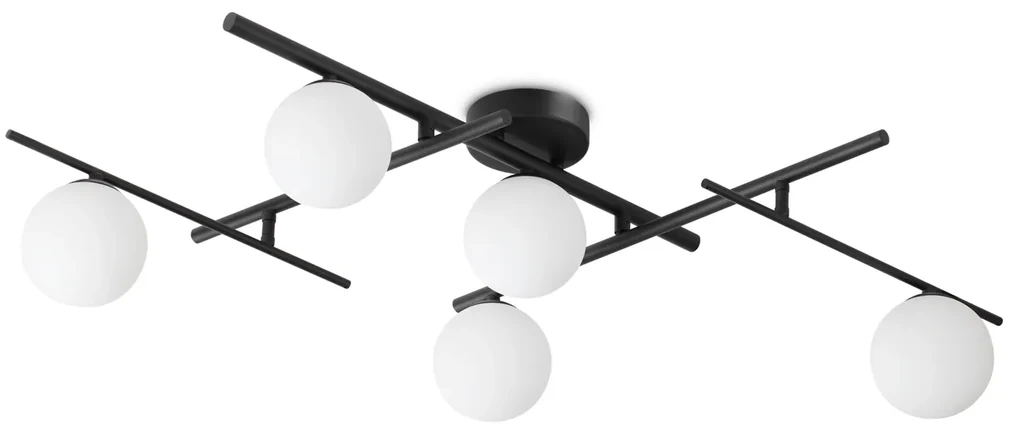 Plafoniera Contemporanea Atlas Metallo Nero 5 Luci G9 4W 3000K Ip20