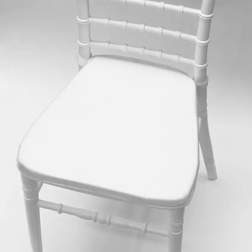 Cuscino imbottito in tessuto bianco per sedia chiavarina Linda (5 pz)