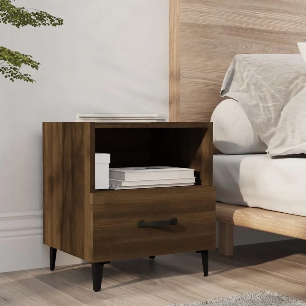 Comodino Rovere Marrone İn Legno Multistrato /