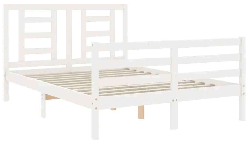 Giroletto con testiera bianco 120x200 cm in legno massello