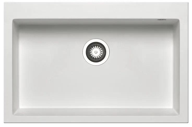Lavello integrato 1 vasca in granito bianco PYRAMIS Voyager L 50 x L 76 cm
