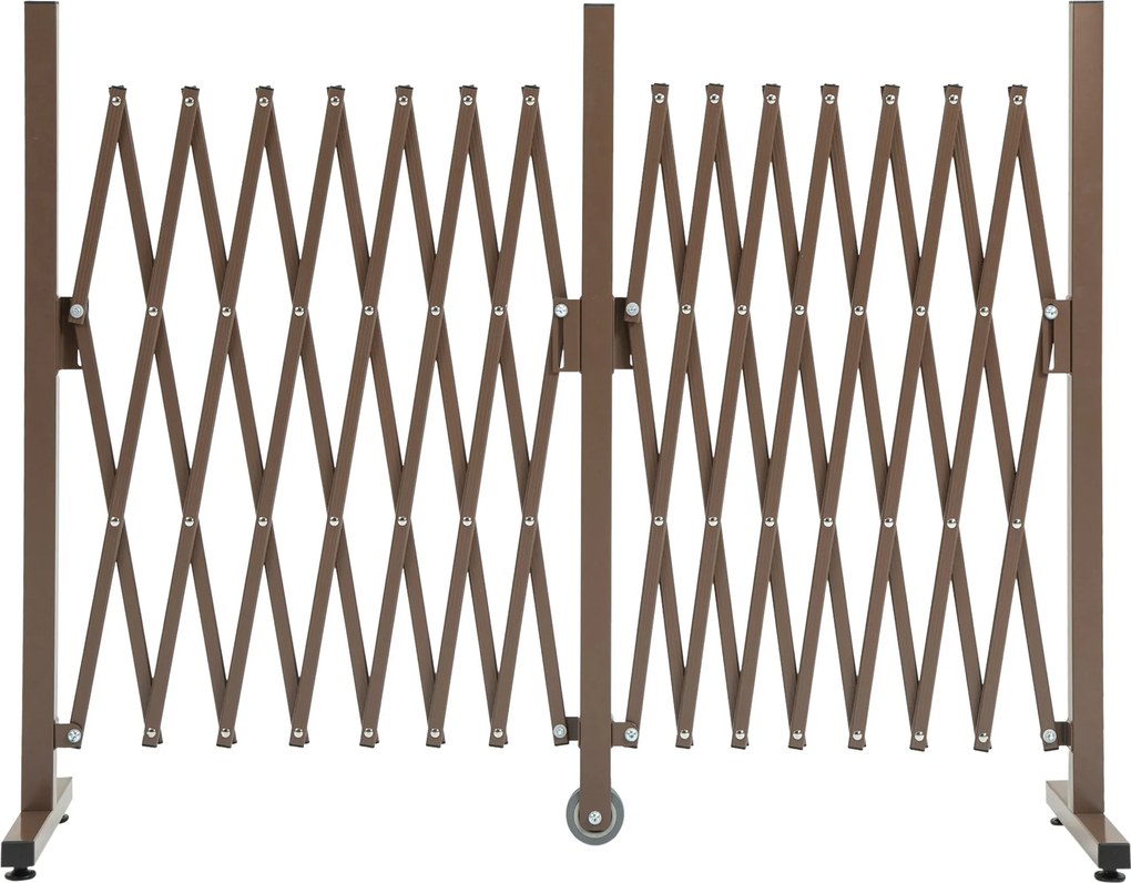 Recinzione per Giardino Estensibile Autoportante 52-405 cm in Acciaio e Alluminio Marrone scuro...