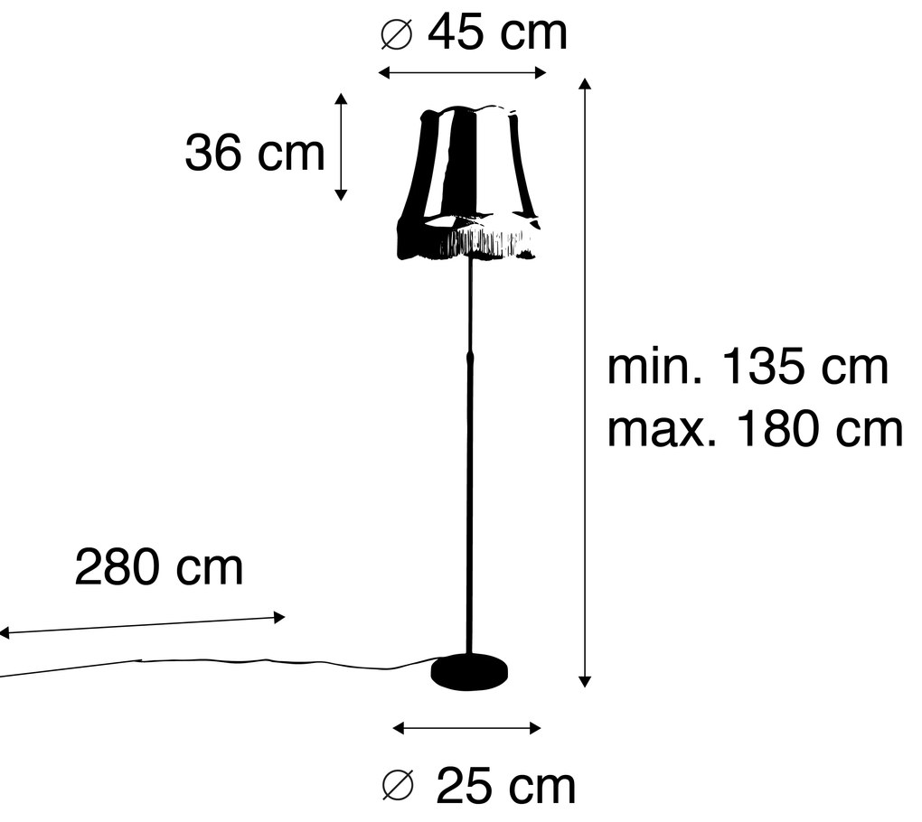 Lampada da terra in bronzo con paralume Granny crema 45 cm regolabile - Parte